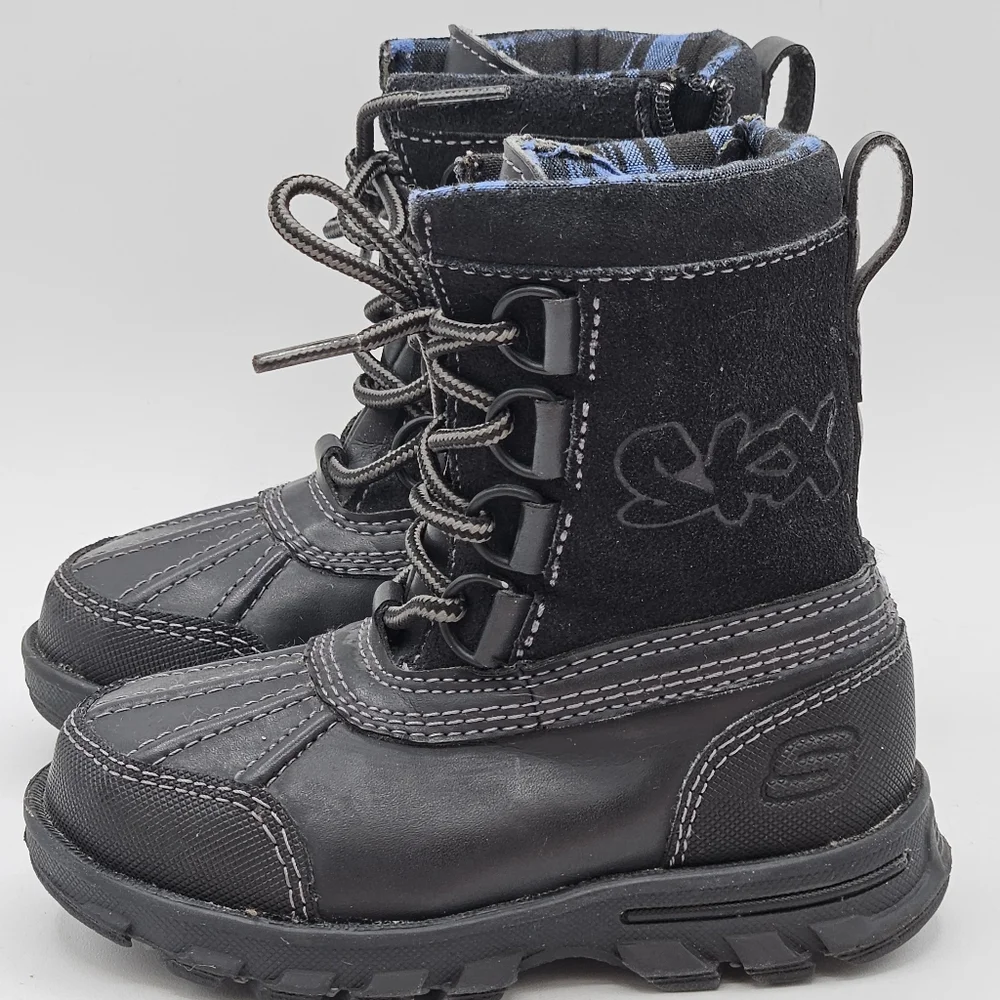 Sketchers Skx Black Waterproof Winter Boots Size 6
